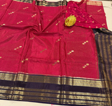 KS-23  Ranipink n Naviblue vairaoosi Vintage Kanchi saree