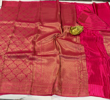 GS-4400 ranipink banaras crepe saree