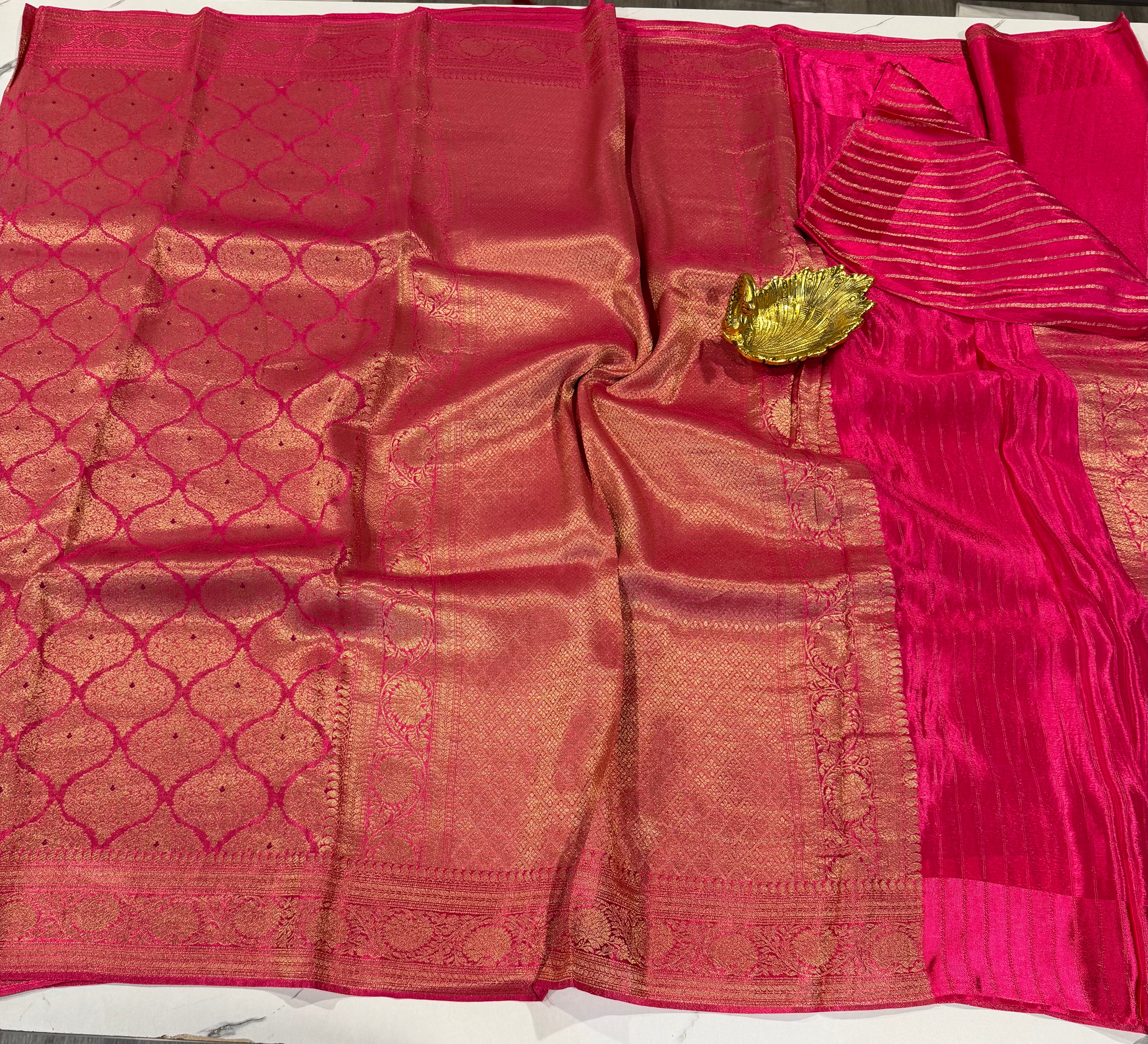 GS-4400 ranipink banaras crepe saree