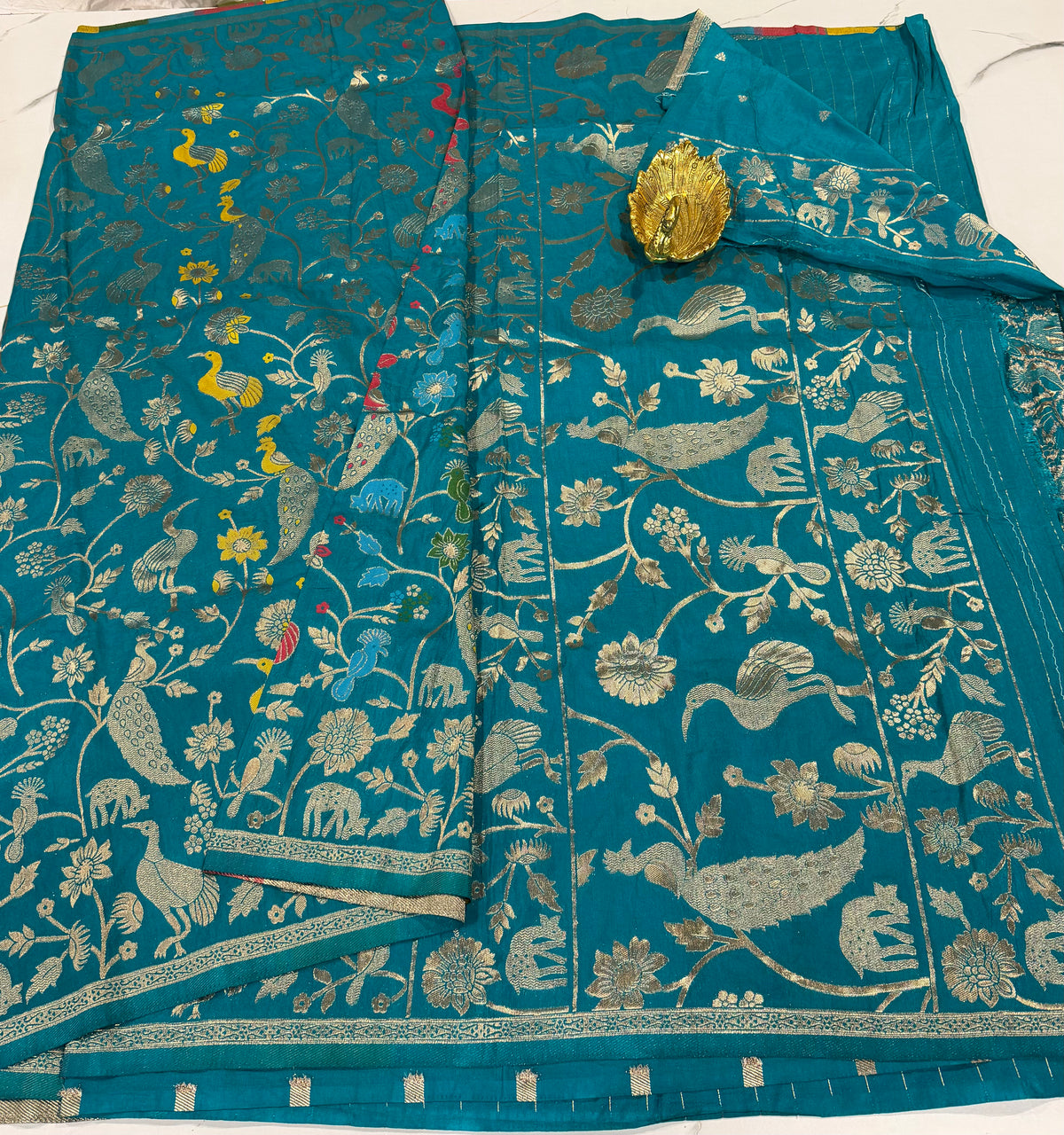 MV-1650 Skyblue colour Munga crepe saree