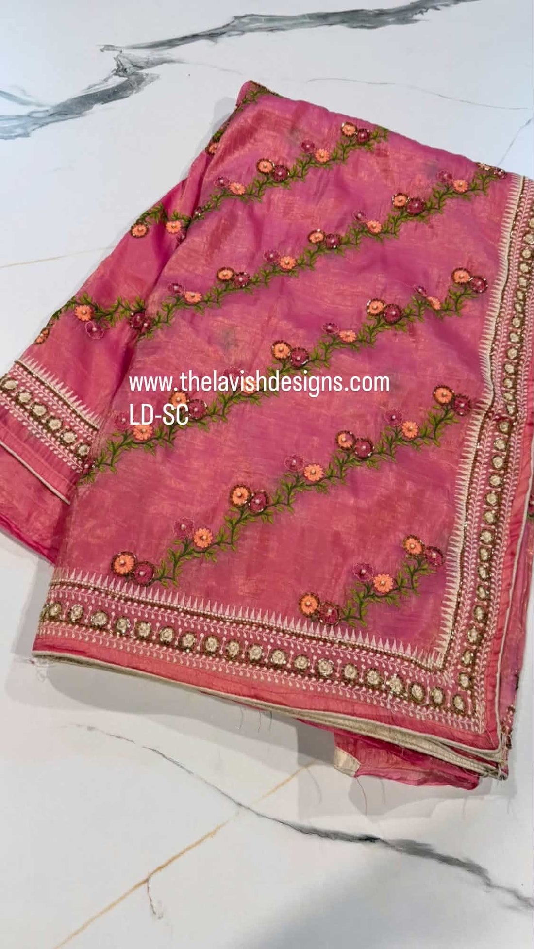 LD-SC pink space silk sarees