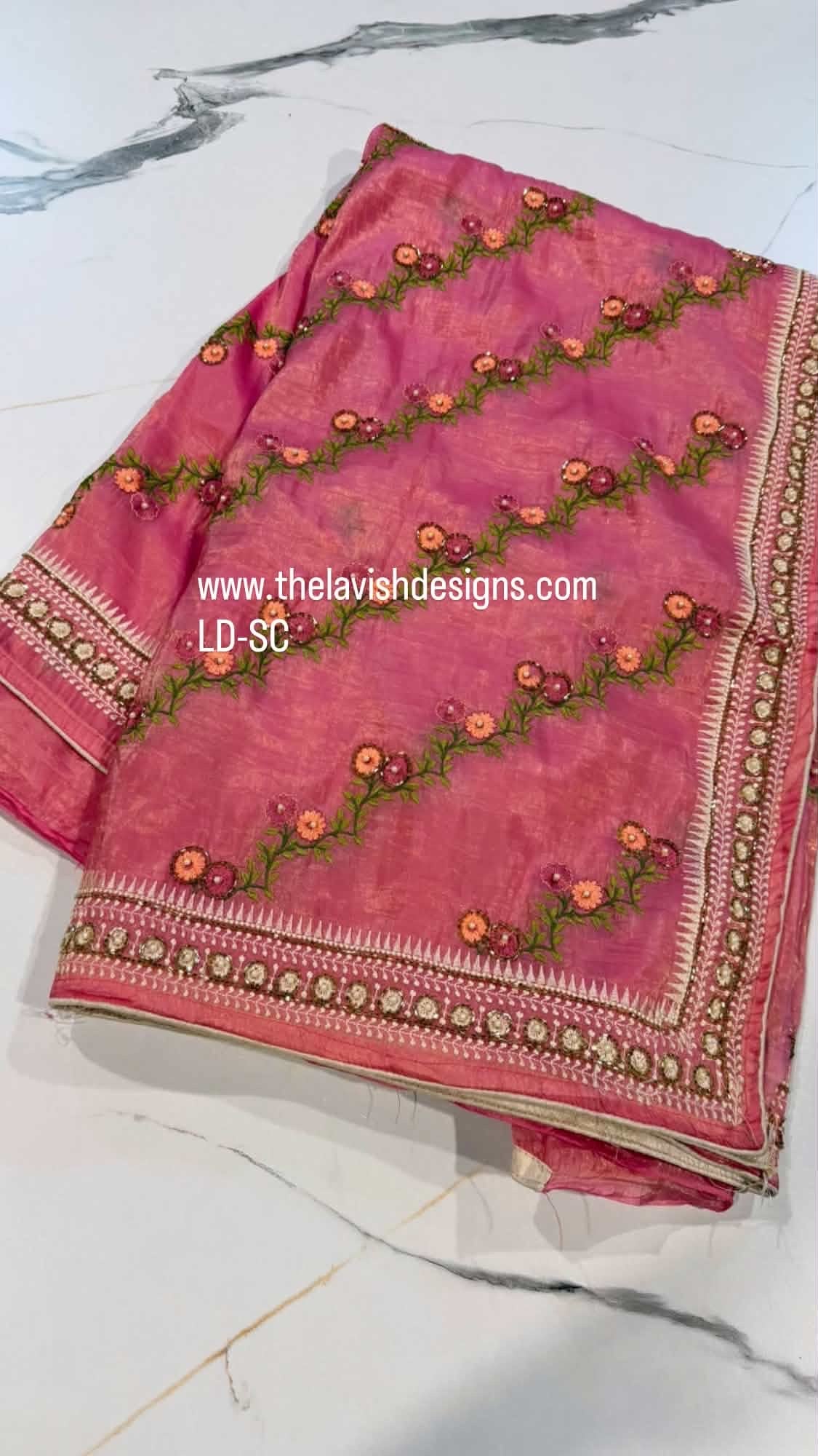 LD-SC pink space silk sarees