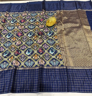 PTA-6 navy blue colour Patola saree