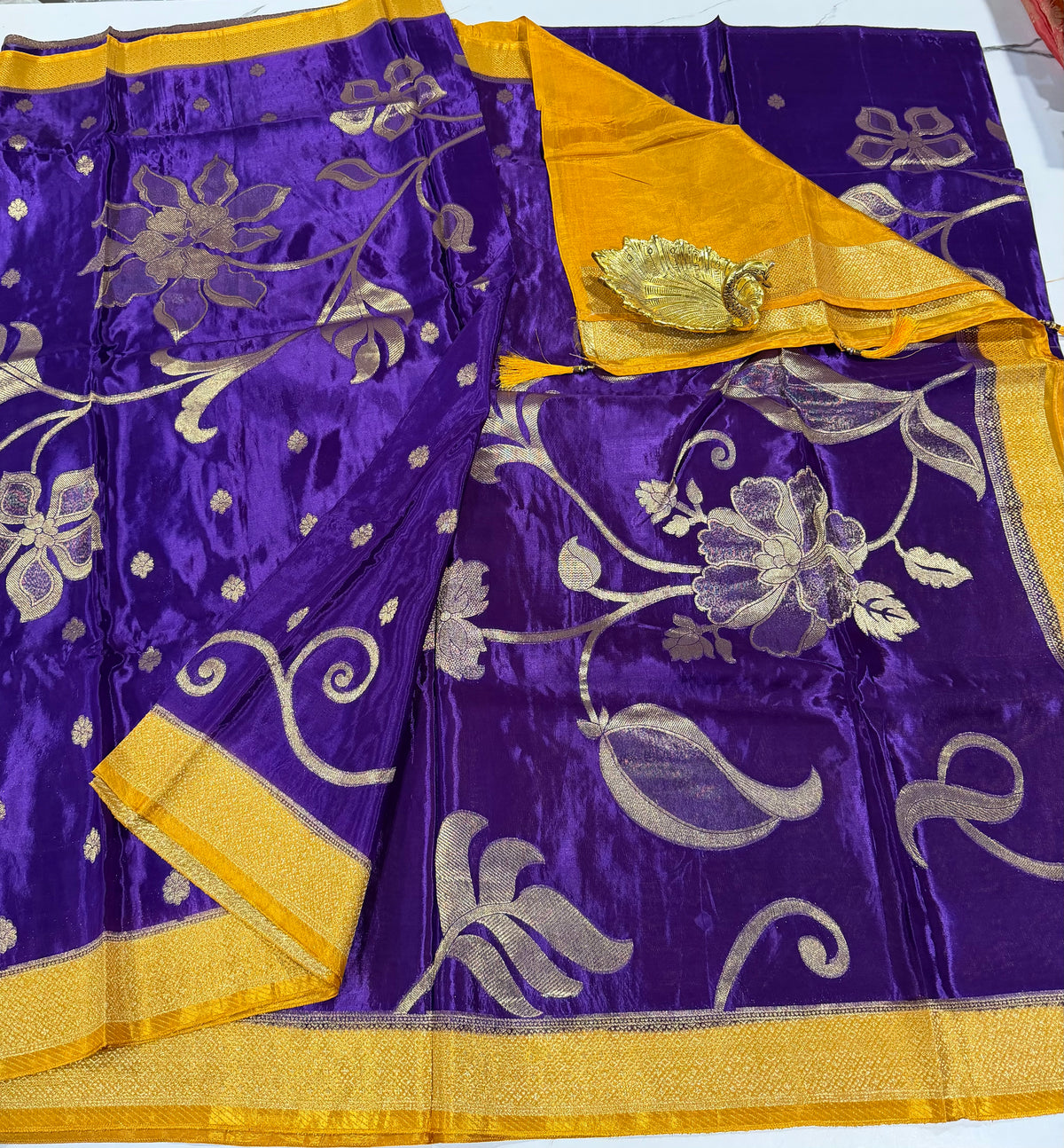 HS-2650 violet HO crepe saree