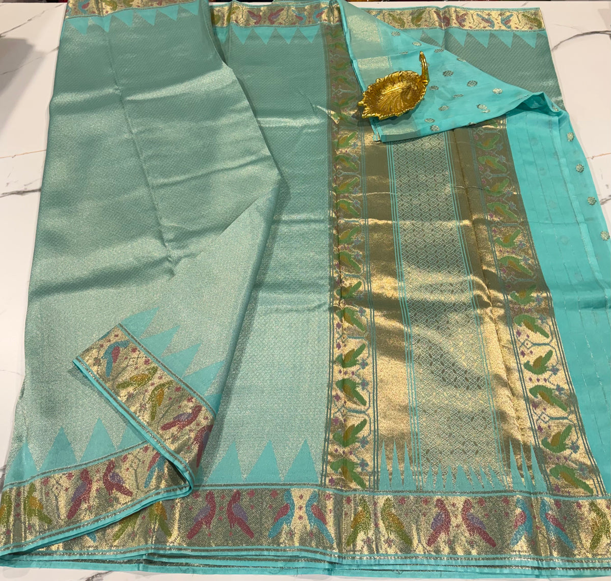 P-4900 skyblue Patola tissue saree