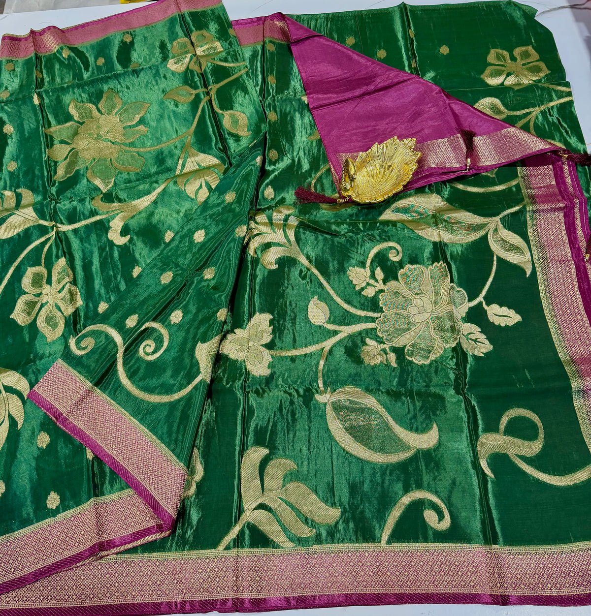HS-2650 Green HO crepe saree