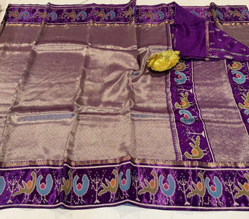 KT-5  violet kanchi tissue saree