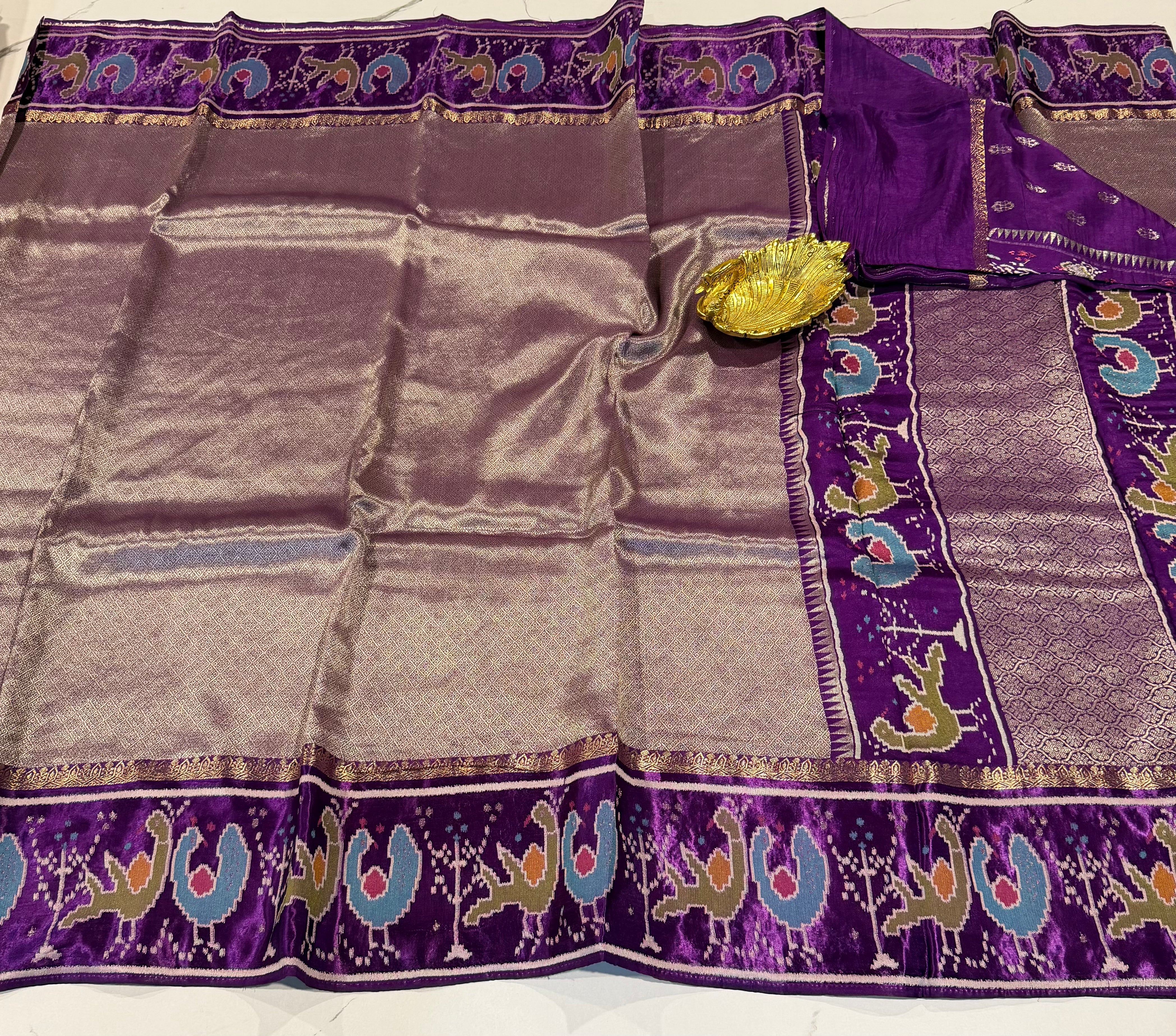 KT-5  violet kanchi tissue saree