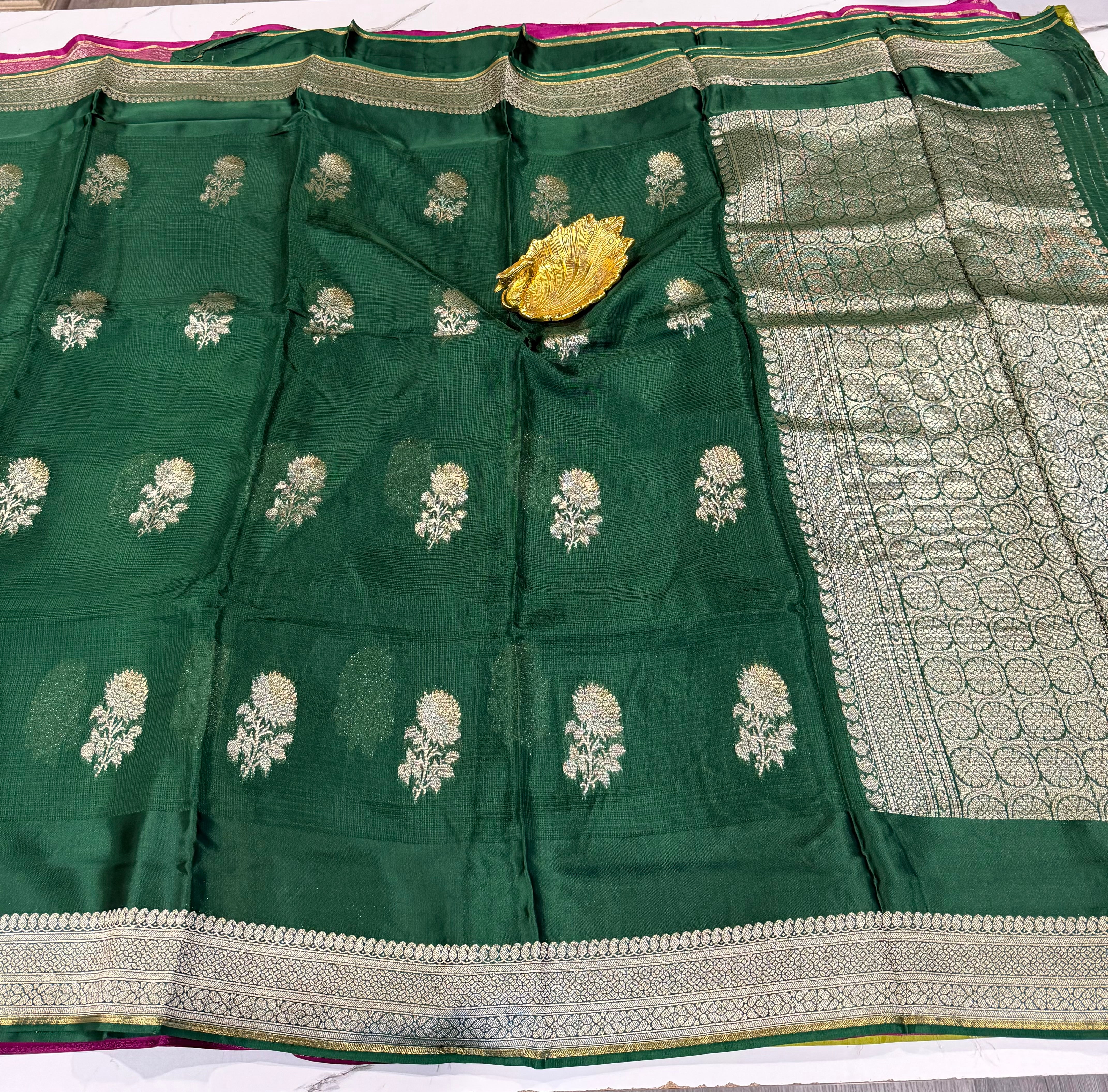 LD-M4k
Dark green colour Manipuri Kota silk saree