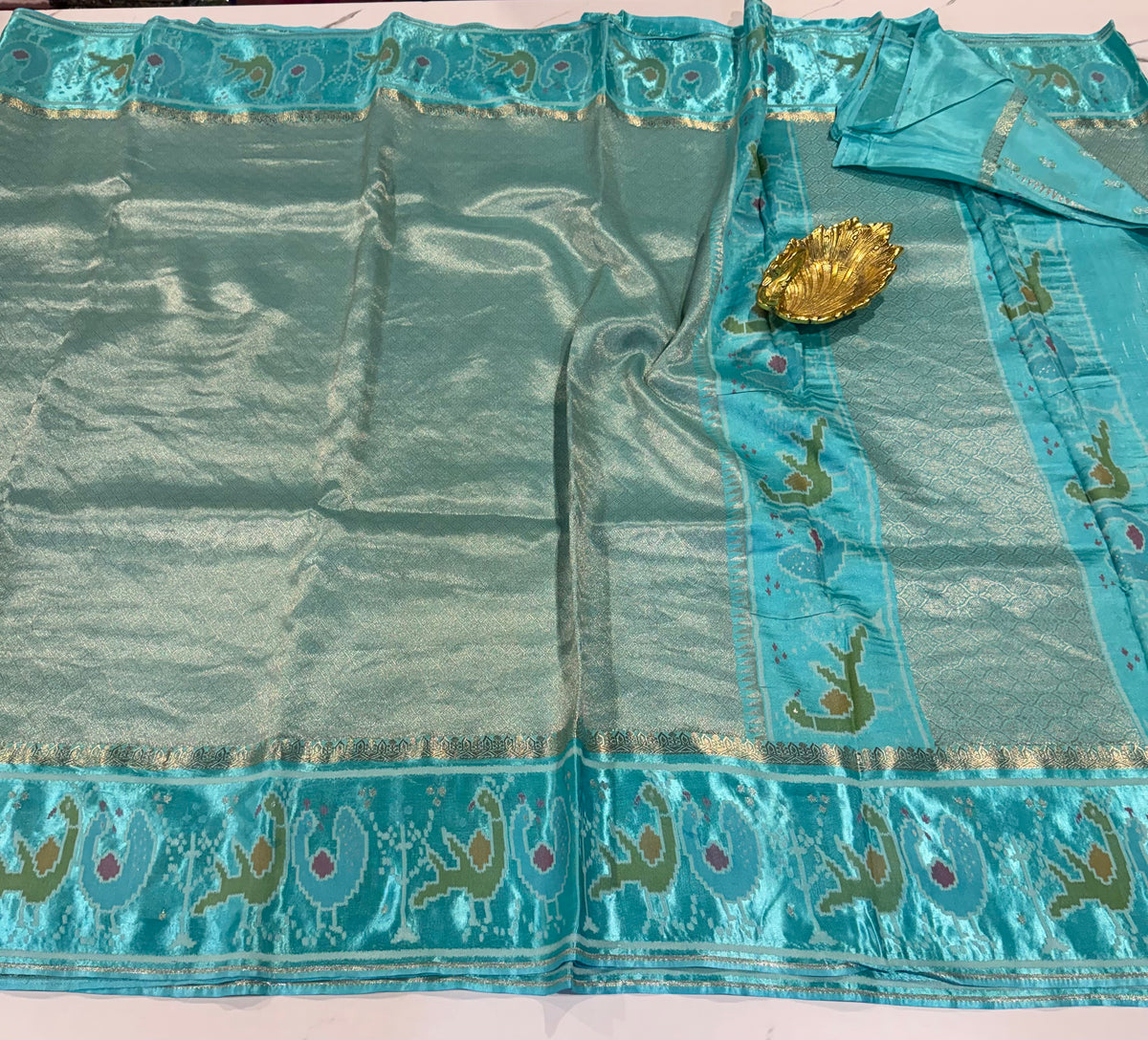KT-5 sky blue colour kanchi tissue saree