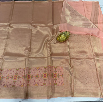 P-5400 baby pink colour tissue Patola saree
