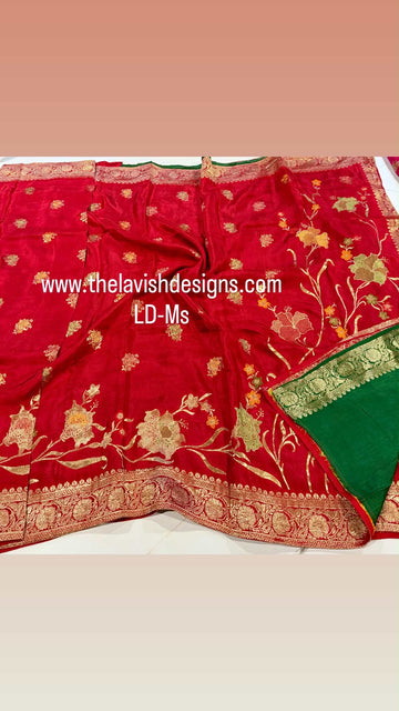 Mashru Satin crepe Red colour LD-MS