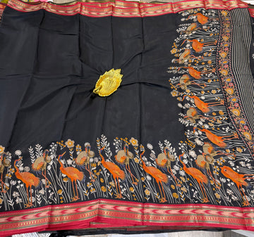 Black saree Mashru mangalagiri