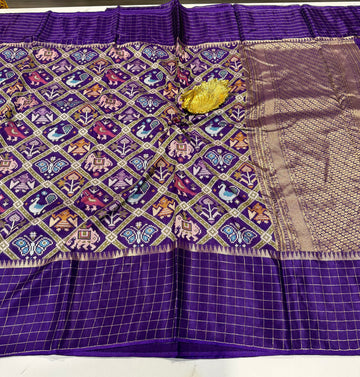 PTA-6 violet colour Patola saree