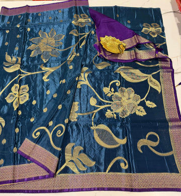HS-2650 peacock blue  HO crepe saree