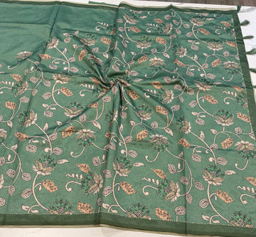 Semi Tussar Kalamkari kanta work