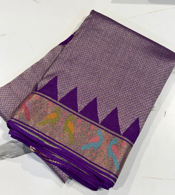 P-4900 violet Patola tissue saree
