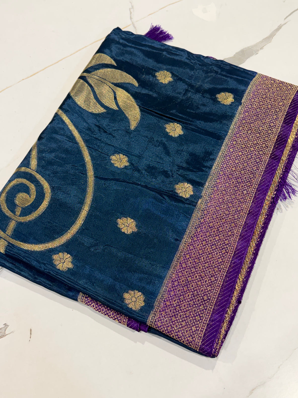 HS-2650 peacock blue  HO crepe saree