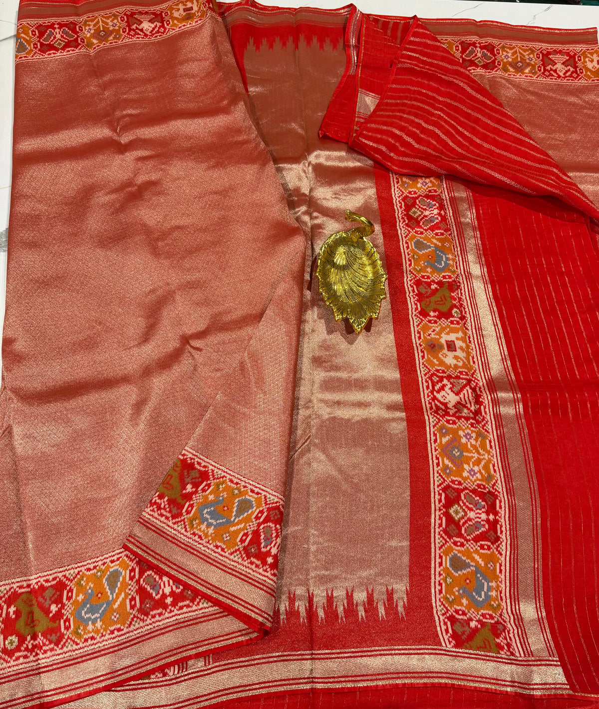 P-4900 Red Patola tissue saree