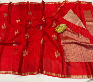 MKP-3500 red colour premium Manipuri Kota silk