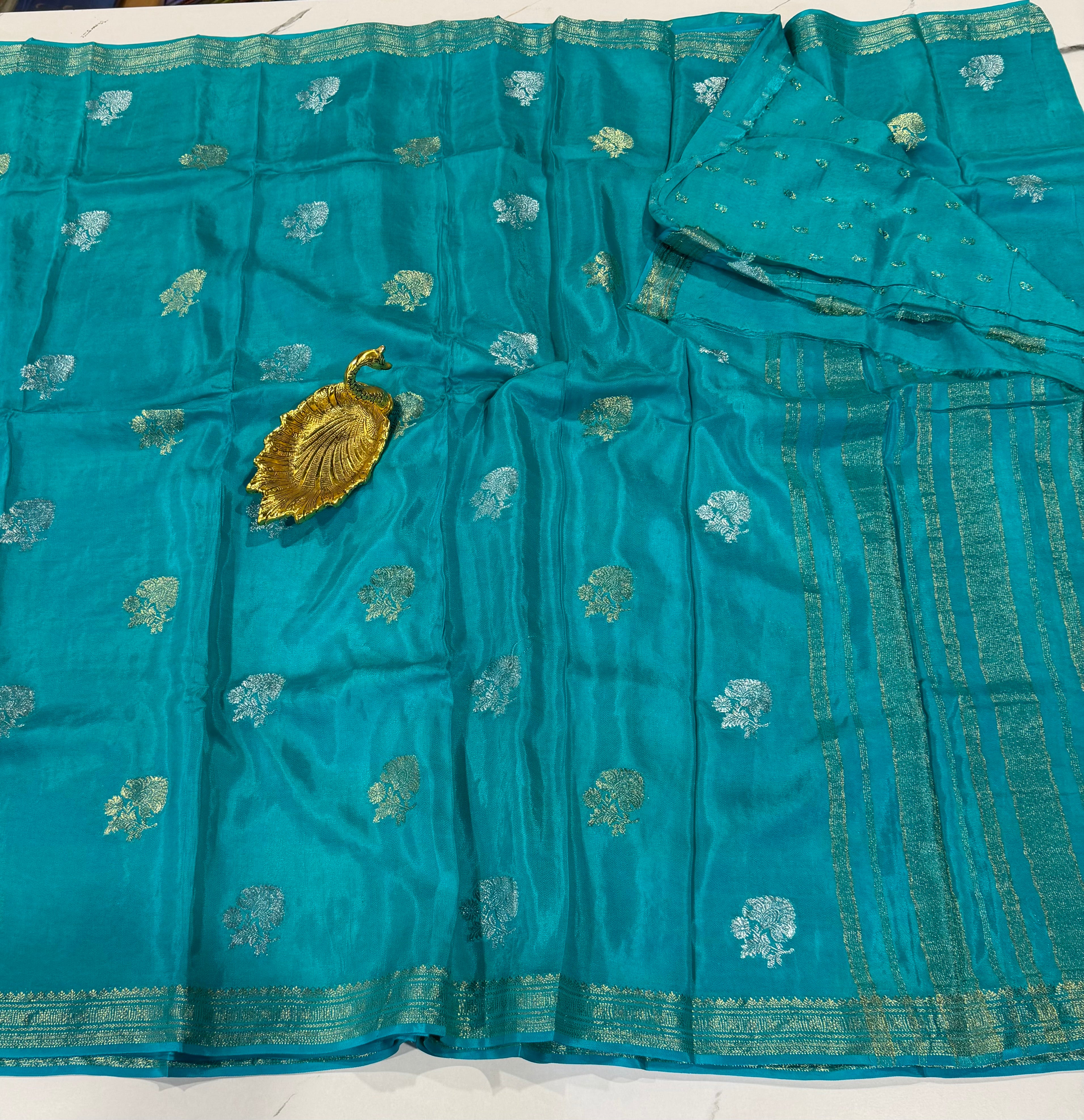 AB-3100 sky blue  Binny crepe saree