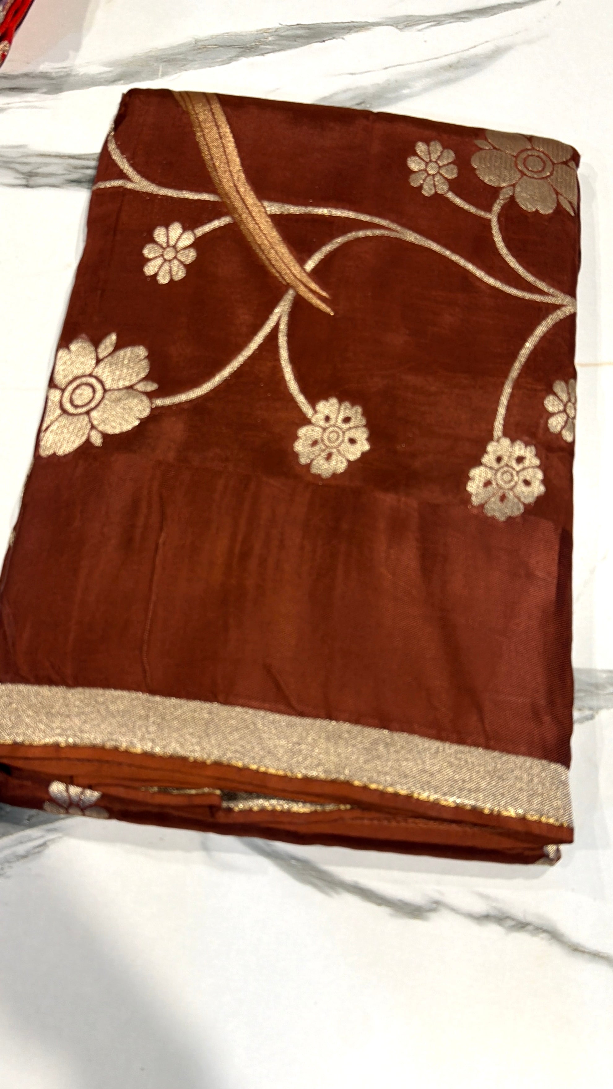 CP-42 Brown colour Paithani crep saree