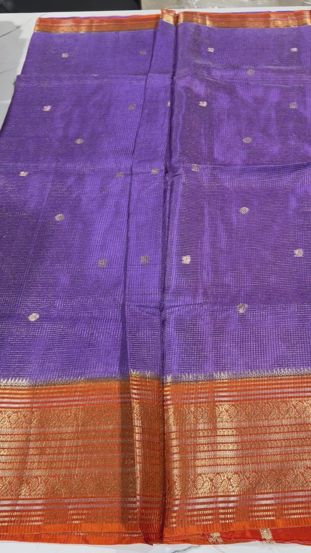 VKC2149BB - Lavender n orange colour Brdr Vintage Kanchi saree