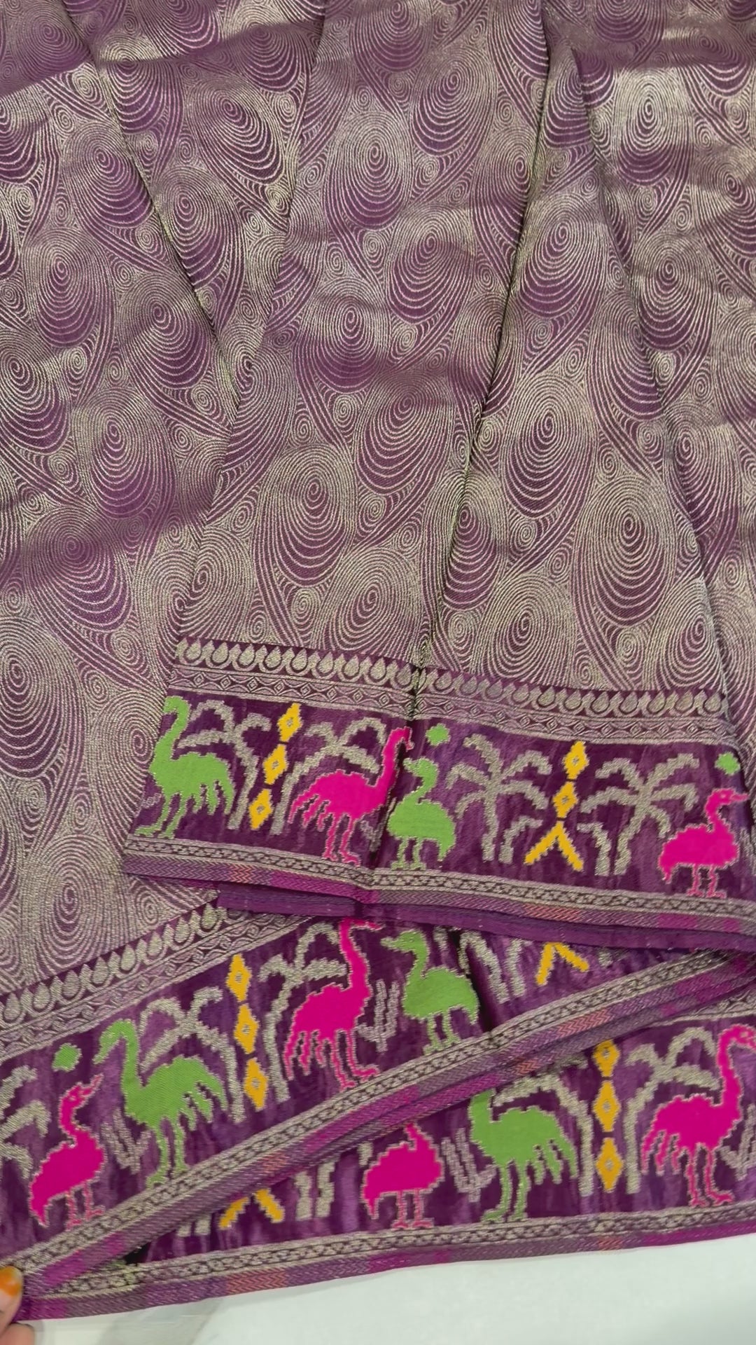 T-2998 Wine colour banaras tissue Mashru borders saree