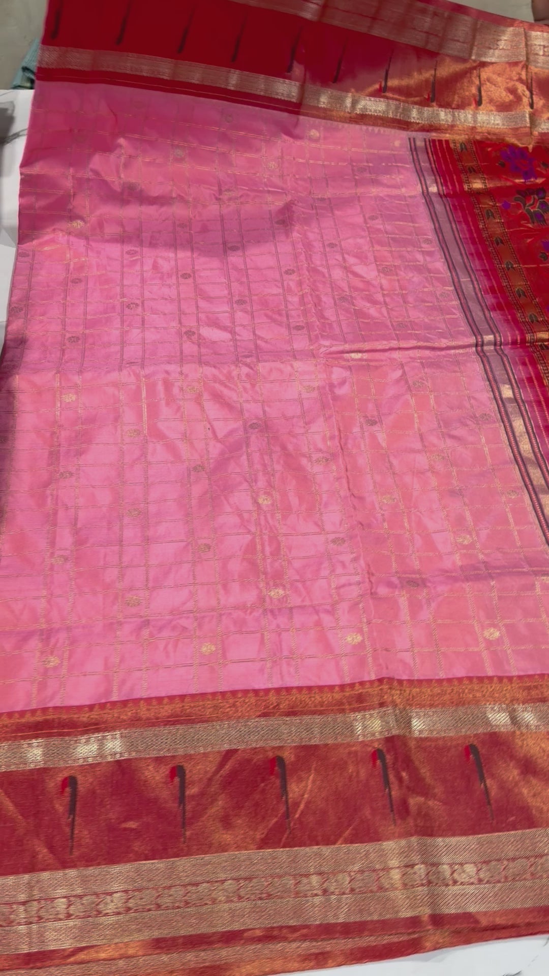 TMS-168 Baby pink Pure gadwal tissue saree