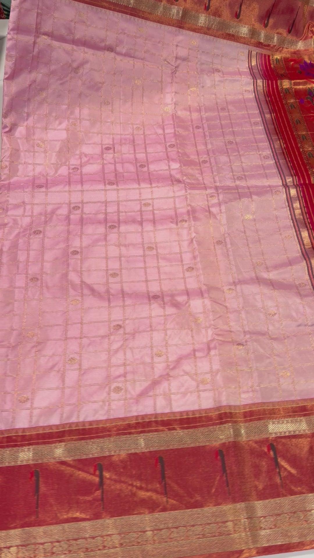 TMS-168 light baby pink Pure gadwal tissue saree