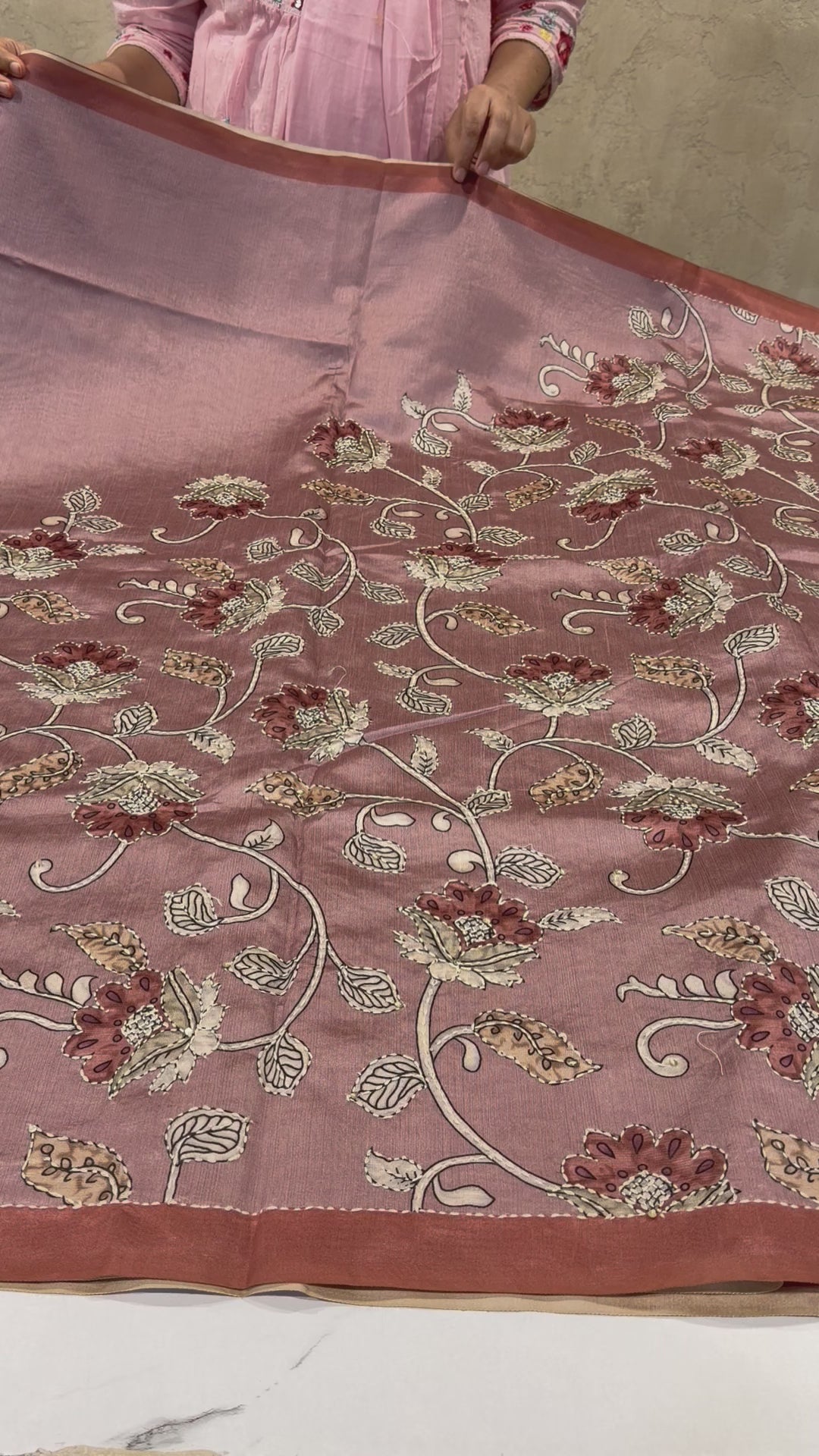 Semi Tussar Kalamkari kanta work 4