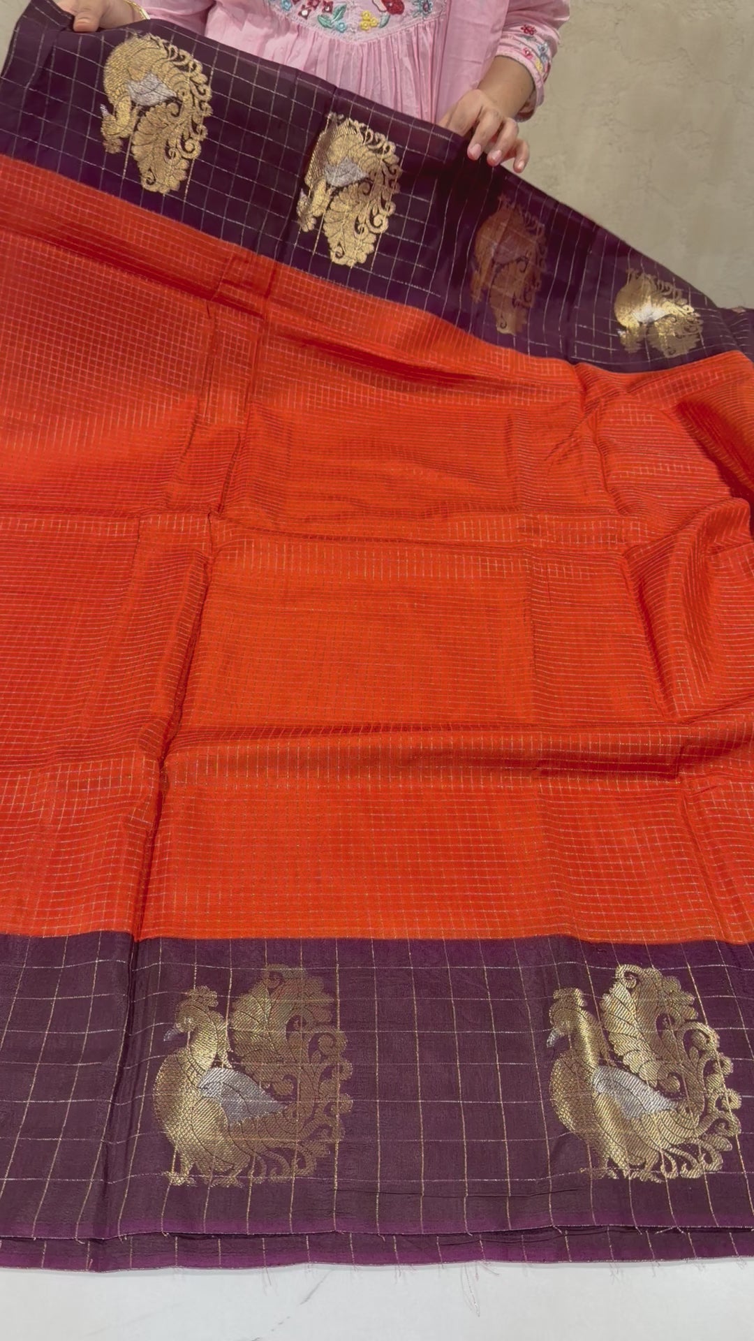 Semi Vintage Kanchi Sarees orange brown