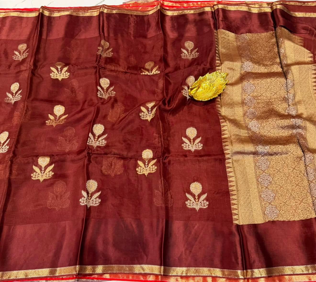 ME-3350 Maroonish Brown colour Manipuri Kota silk saree