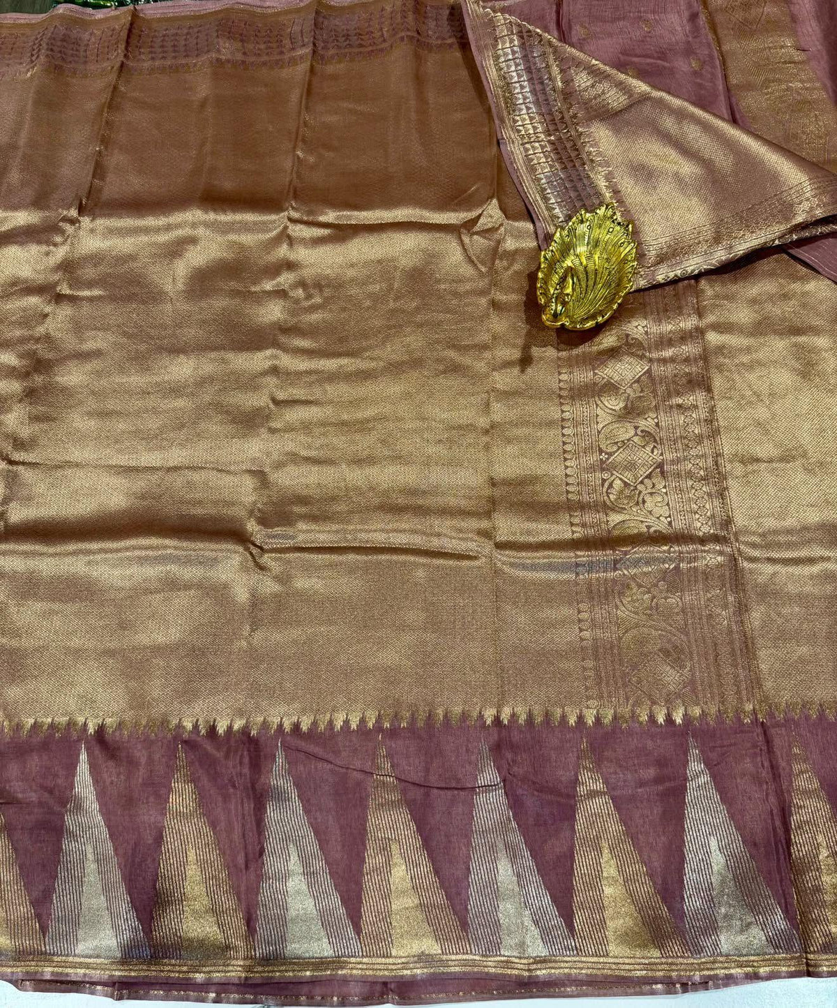MS-4600 Mauve colour Temple tissue saree