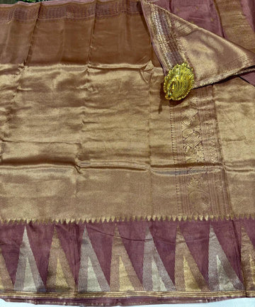 MS-4600 Mauve colour Temple tissue saree