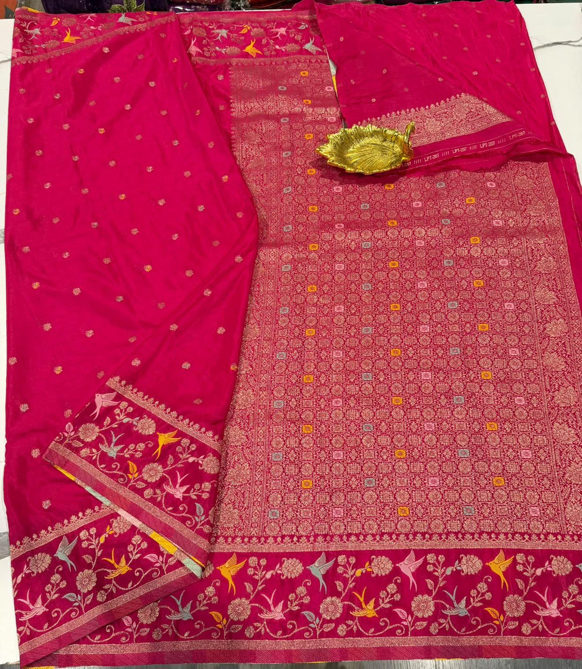 BCP-1850 Rani pink colour benny crepe saree