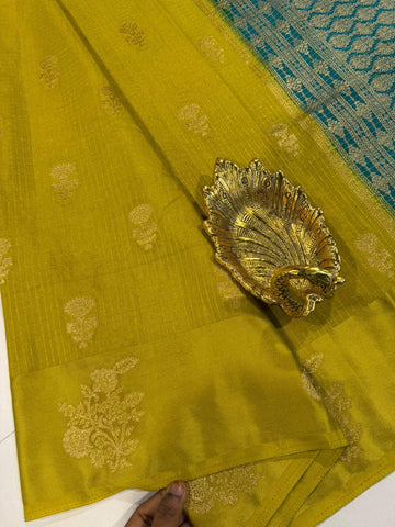 L-2050 Pesara green nd Rama Blue colour Georgette satin borders saree