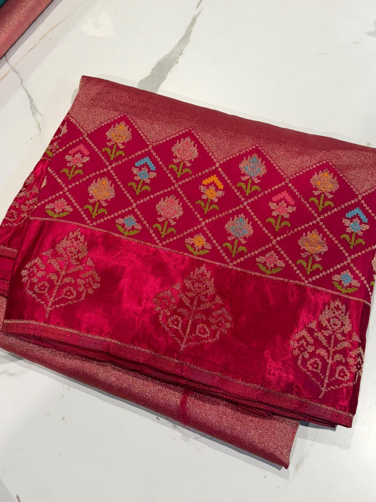 S-3200 Pink colour Kanchi tissue saree
