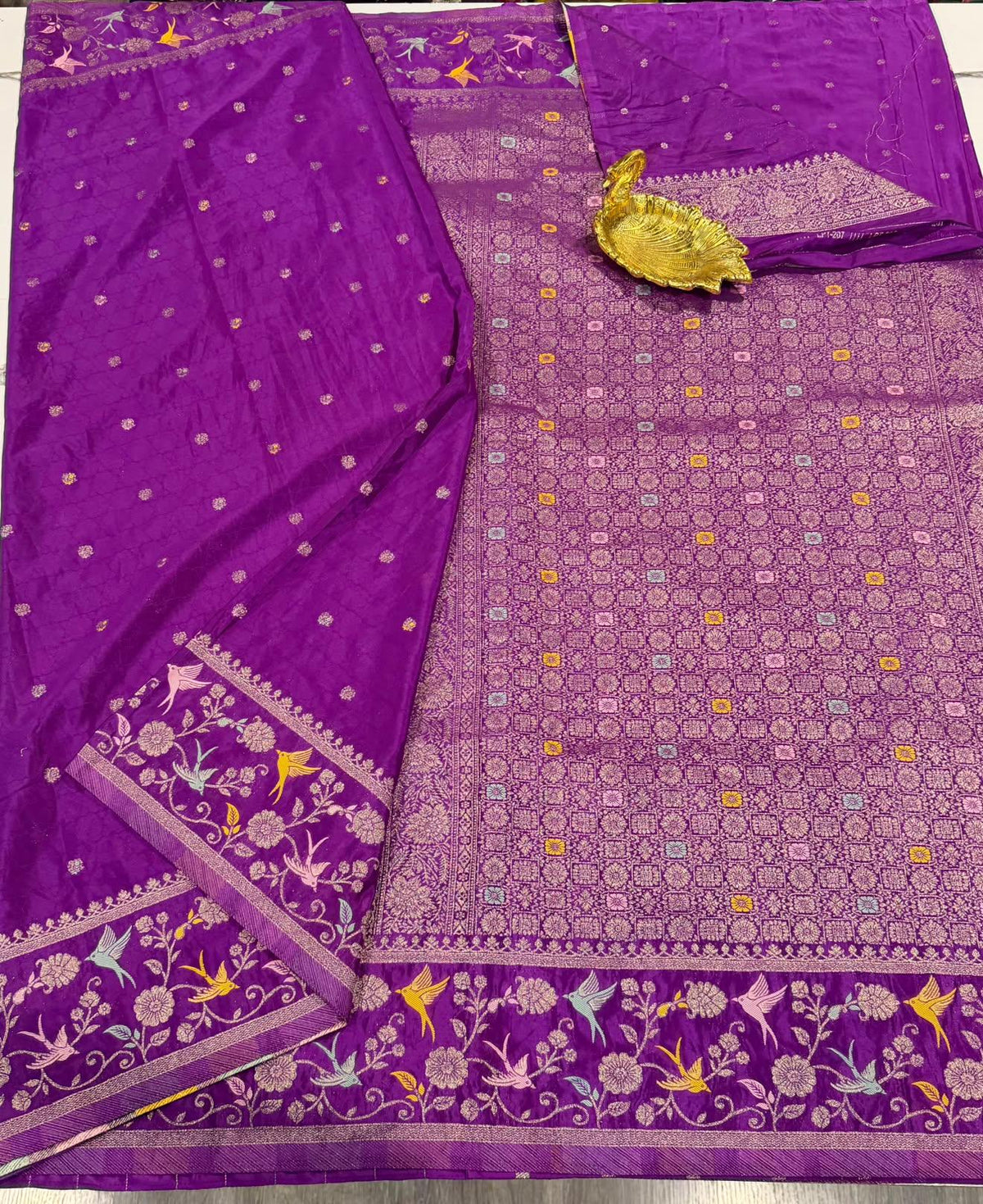 BCP-1850 Purple colour benny crepe saree