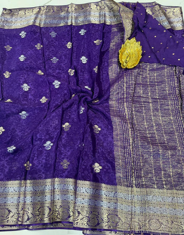 M-2350 Violet colour Mizoram silk saree
