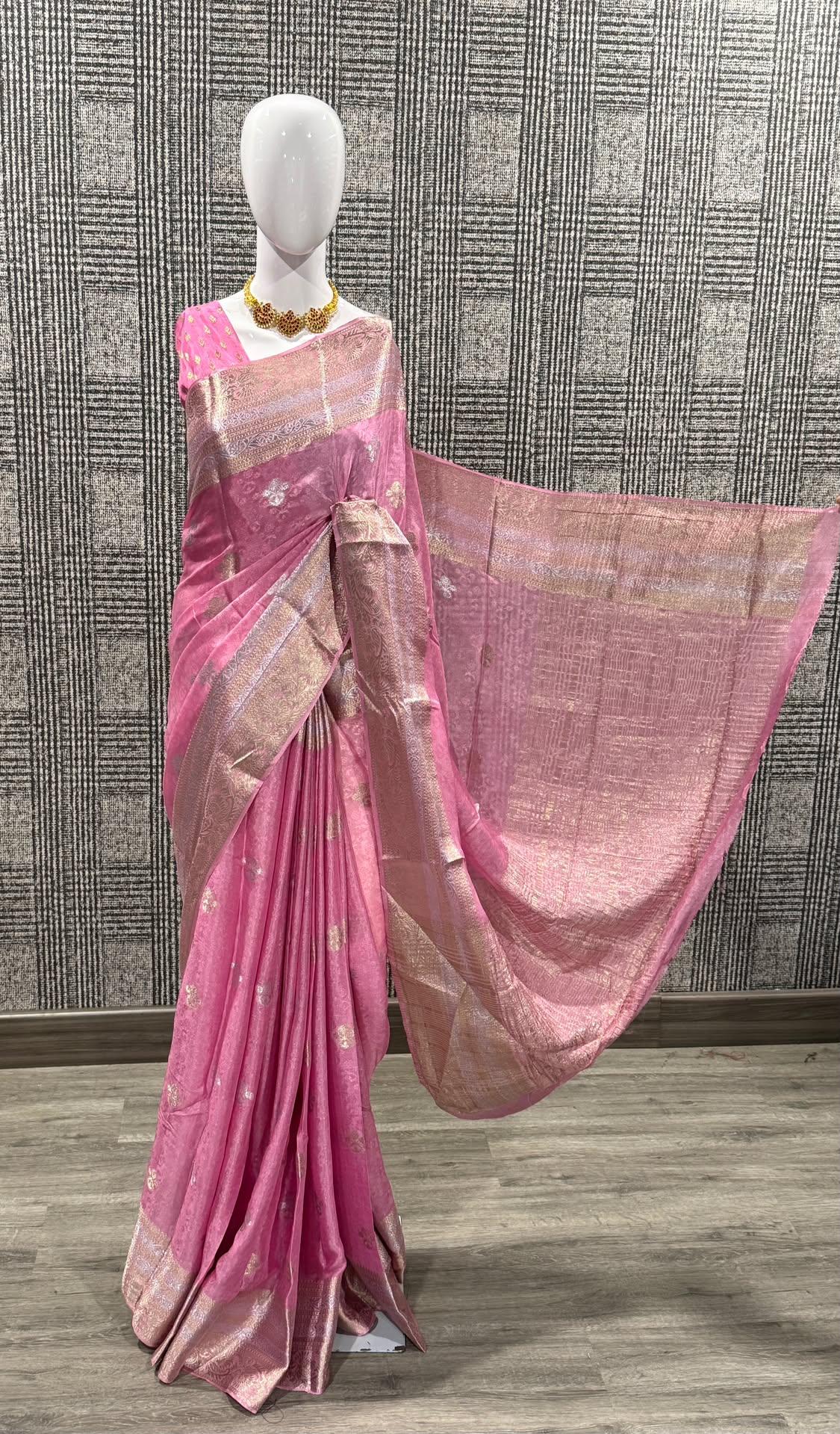 M-2350 Baby pink colour Mizoram silk saree