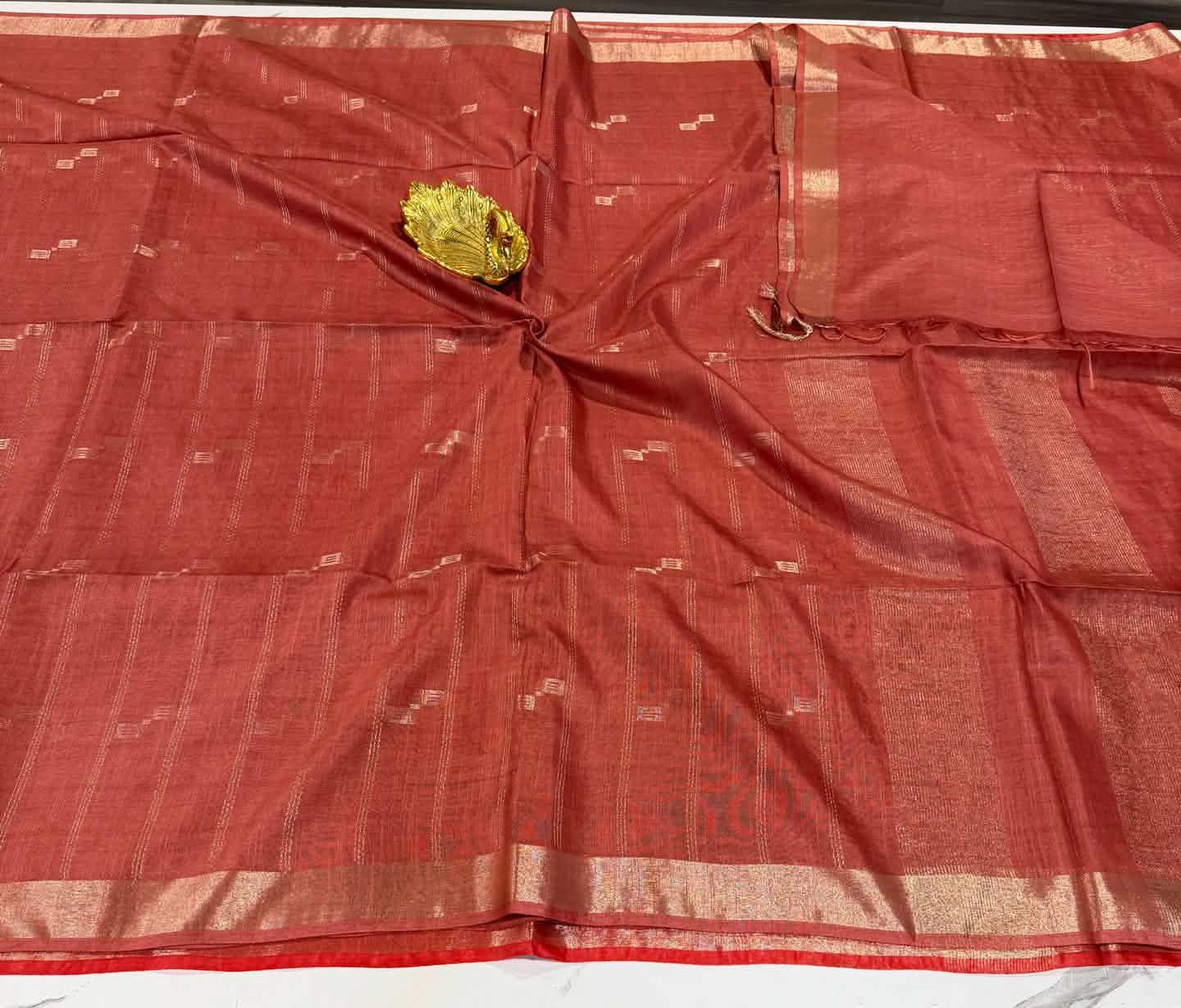Cs2 Dark peach colour saree