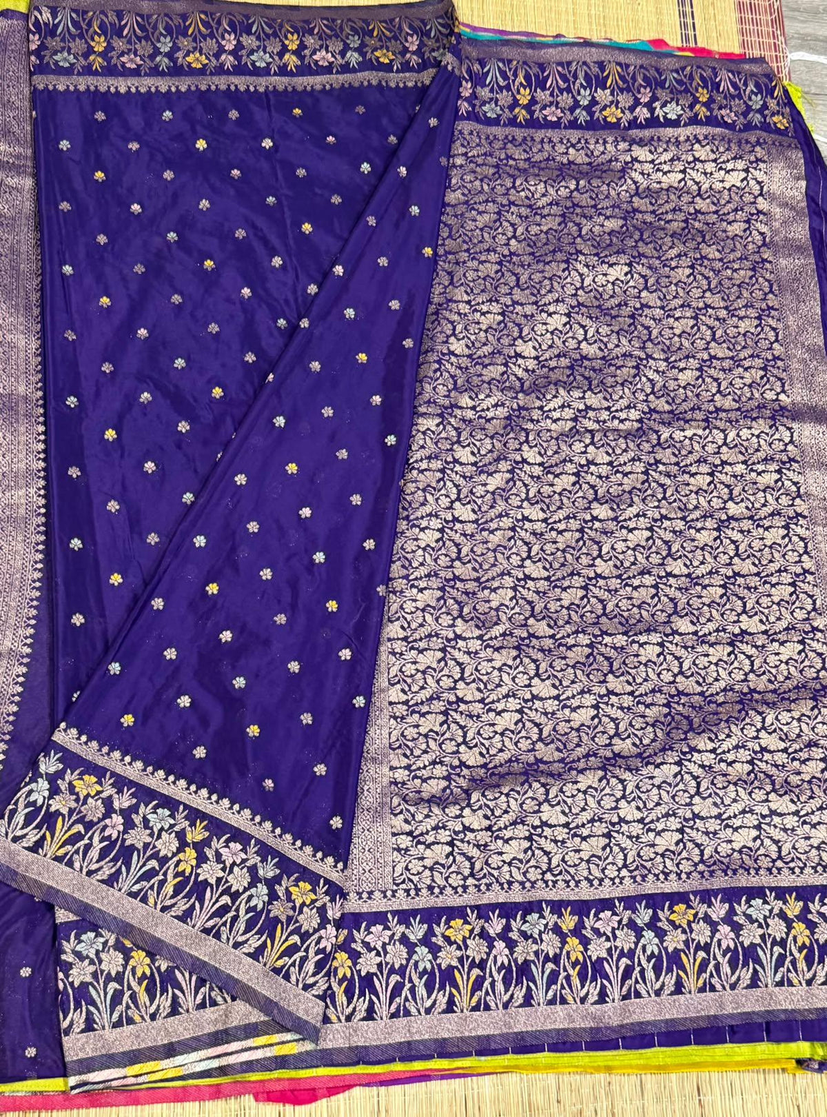CW-1850 Brinjal colour benny crepe saree