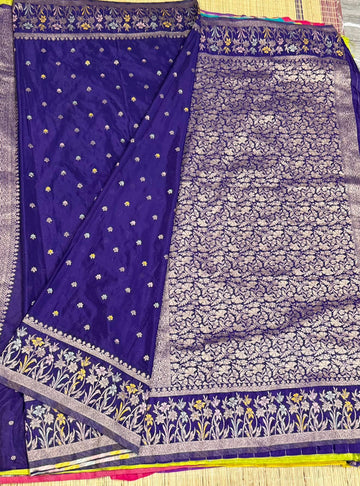 CW-1850 Brinjal colour benny crepe saree