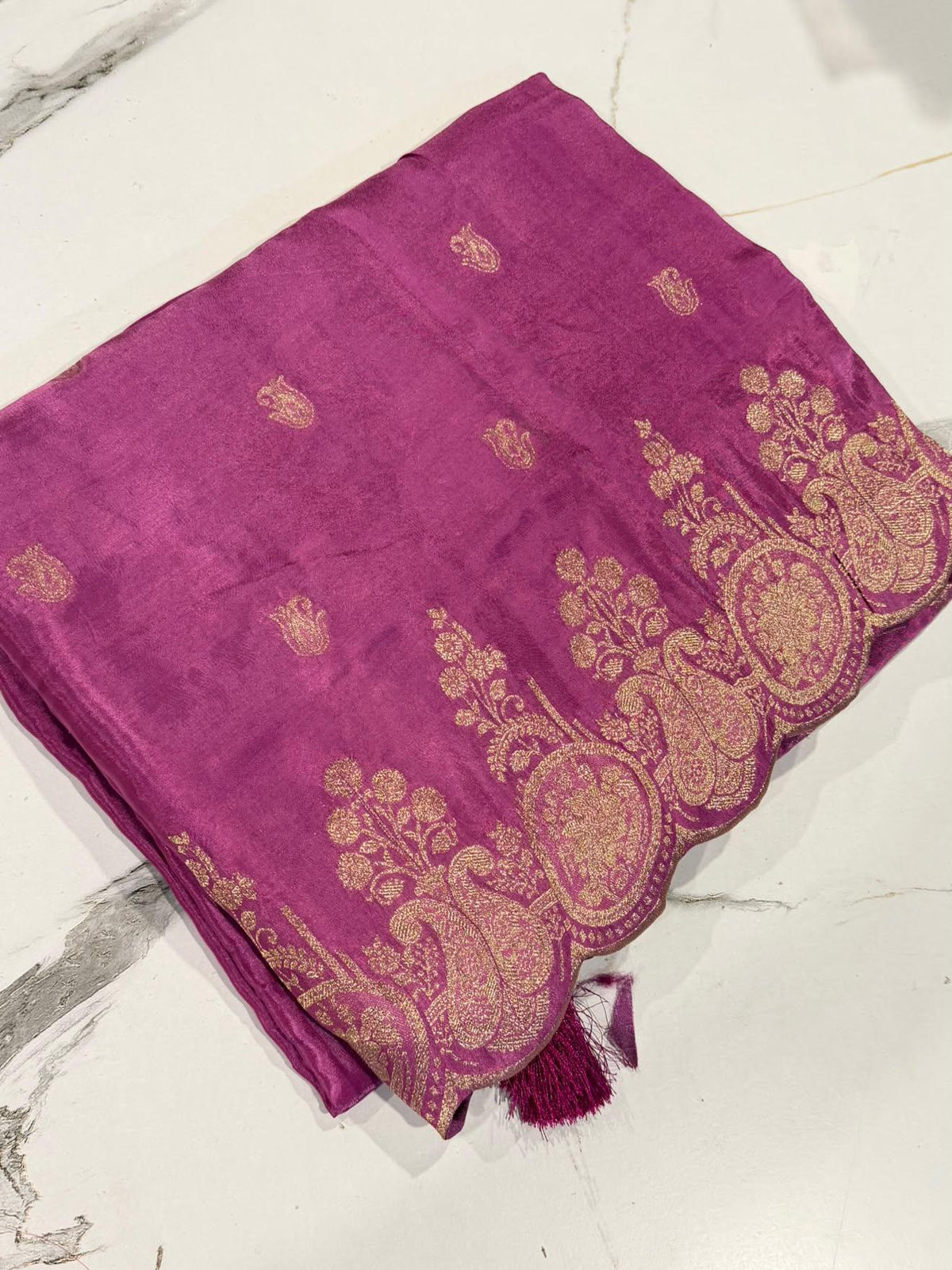 HS-2550 Mavue colour Ho crepe saree
