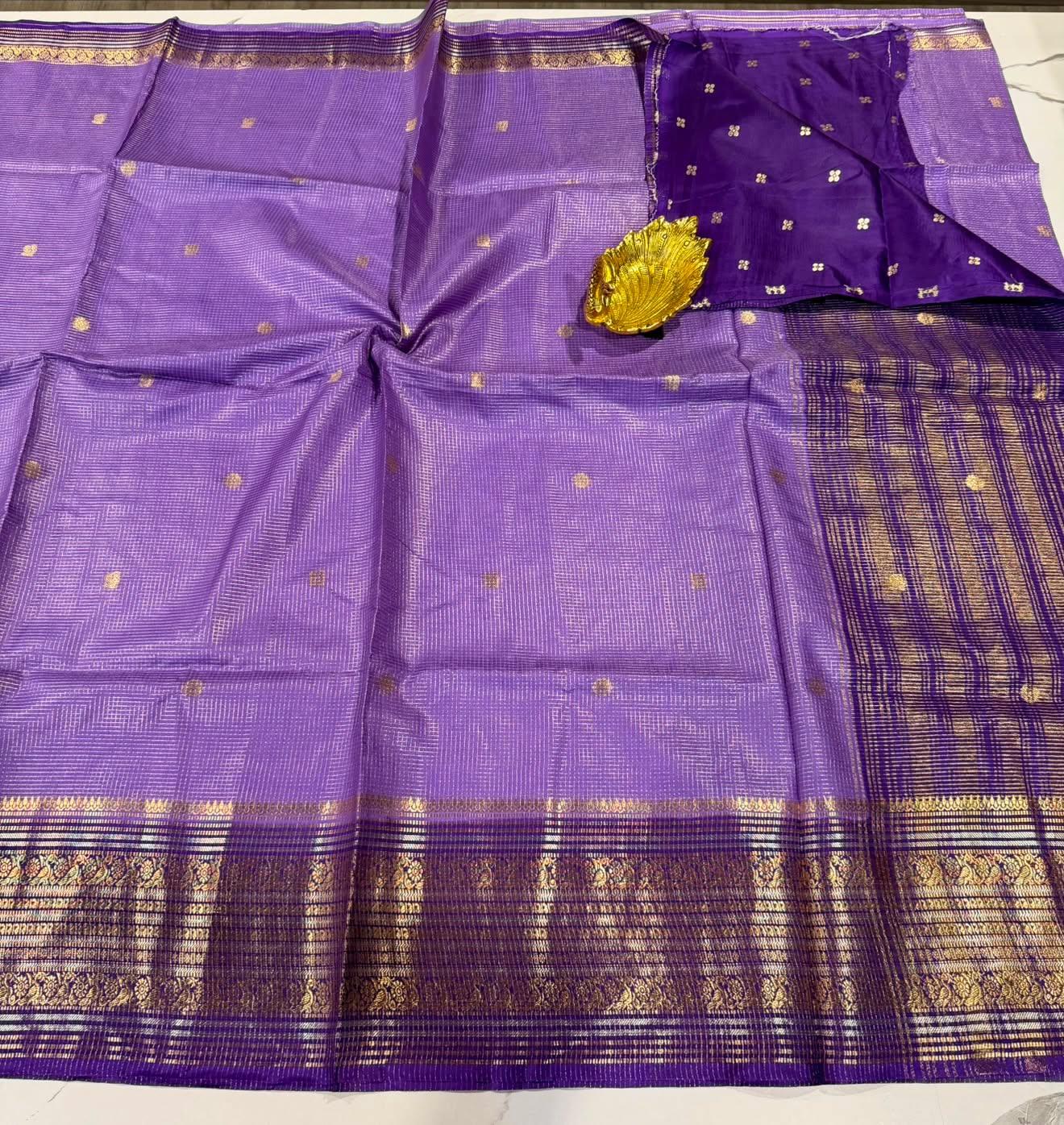 VKC2149BB - Lavender n violet colour Brdr Vintage Kanchi saree