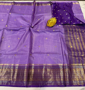 VKC2149BB - Lavender n violet colour Brdr Vintage Kanchi saree