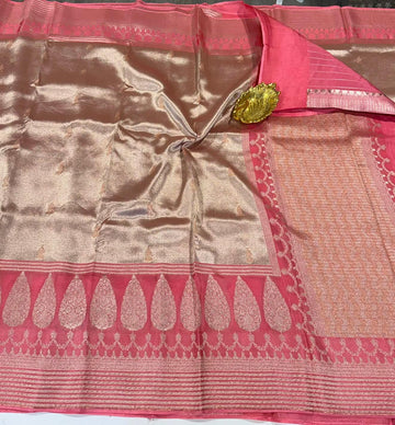 Kk - 4500 Baby pink colour kanchi kora tissue saree