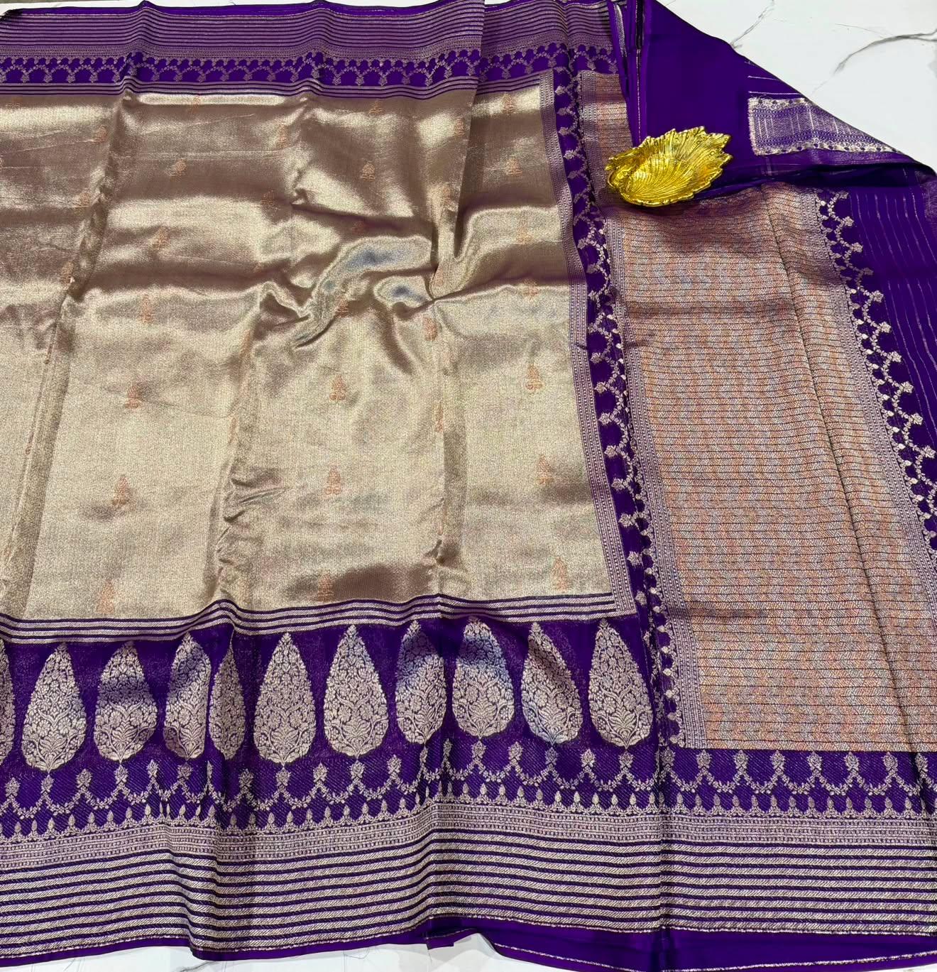 Kk-4500 violet colour kanchi kora tissue saree