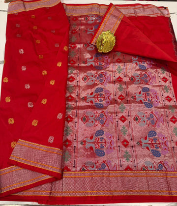 PT-3100 Red colour Narayanapet saree